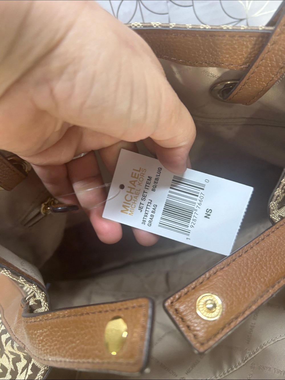 8735 NWT Michael Kors Brown MK Signature Tote Bag - Picture 6 of 11